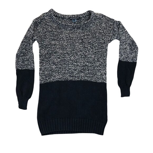French Connection Women's Knit Sweater Size XL 100% Cotton Black White - Picture 1 of 10